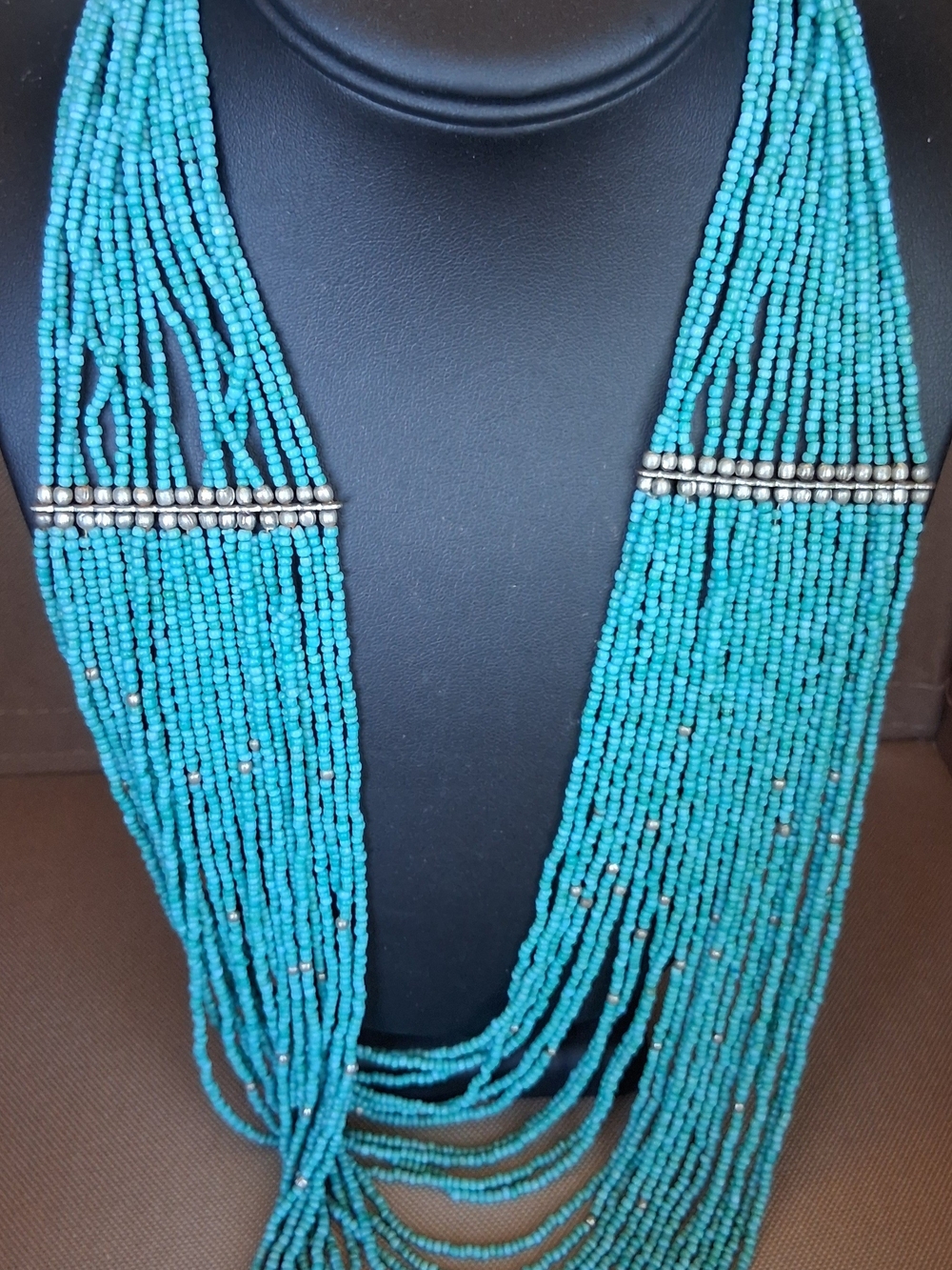 24" Faux Turquoise Multi-Strand Beaded Necklace - Women Jewelry